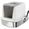 PawHut Lettiera per Gatti Chiusa a 2 Ingressi con Deodorante e Paletta, 52.4x41.3x39.8 cm, Bianco | Aosom Italy