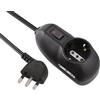 Electraline 62043 Multipresa, 3 Posti, 1 Schuko, 2 Bivalenti 10/16A, Cavo 3 m, Spina Piccola 10A, Nero, 3m