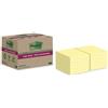 Post-It Foglietti riposizionabili Post-it® Super Sticky carta riciclata al 100% 76x76 mm Giallo Canary - 12 blocchetti da 70 ff conf. 12 pz - F03622