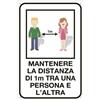 Cartelli Segnalatori Cartello alluminio 30x20cm "MANTENERE LA DISTANZA DI 1 METRO" - D02430