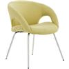 Serena Group Sedia Gialla in tessuto acrilico - 4 gambe cromata - braccioli strutturali