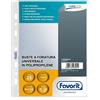 Favorit Buste forate trasparenti A5 Favorit Linear medio spessore - ruvida 15x21 cm (conf. 25)