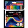 Stabilo Pennarello Stabilo Arty Line Pen 68 brush punta a pennello in conf. 18 pzcolori assortiti - 568/18-21-20 - F01091