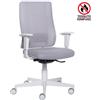 CKS Sedia semi direzionale Liberty Syncro grigio chiaro in tessuto ignifugo - braccioli regolabili