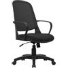 Serena Group Poltrona home office Washington Oscillante nera in tessuto acrilico - braccioli fissi