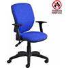 CKS Poltrona operativa Mirage Back System blu in tessuto ignifugo - braccioli fissi