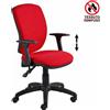 CKS Poltrona operativa Mirage Back System rossa in tessuto ignifugo - braccioli regolabili