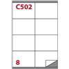 Markin Etichette bianche Copiatabu C502 laser/inkjet 8 et./foglio - conf. 100 pzff Markin 105x72 mm - X210C502 - F00515