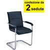 U.D. Sedia Nera in ecopelle - braccioli strutturali
