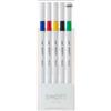 Uni Ball Fineliner Emott - tratto 0.4 mm - colori assortiti vivid - Uni Mitsubishi - conf. 5 pezzi - Z16861