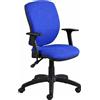 CKS Poltrona operativa Mirage Back System blu in tessuto acrilico - braccioli opzionali