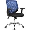 Serena Group Poltrona home office Tucson Oscillante blu in rete - braccioli fissi