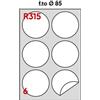 Markin Etichette bianche permanenti Markin Copiatabu Ø 85 mm con margine - 6 et./ff - conf. 100 pzff A4 - X210R315 - F00536