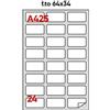 Markin Etichette bianche permanenti Markin Copiatabu 64x34 mm con margine - 24 et./ff - conf. 100 pzff A4 - X210A425 - F00508