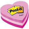 Post-It Blocchi memo adesivi Post-It Cuore colori assortiti - 70x70 mm - 225 fogli