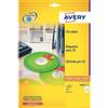 Avery Etichette per cd/dvd bianche Avery L6043 - Ø 117 mm - 50 etichette
