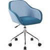 Serena Group Sedia Columbus Blu in tessuto acrilico - a razze cromata - braccioli strutturali