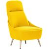 Serena Group Sedia Memphis Gialla in tessuto acrilico - 4 gambe beige - braccioli strutturali