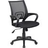 Serena Group Sedia home office St. Louis Oscillante nera in rete - braccioli fissi