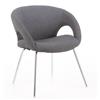 Serena Group Sedia Pensacola Grigio scuro in tessuto ignifugo - 4 gambe cromata - braccioli strutturali