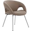 Serena Group Sedia Pensacola Tortora in tessuto acrilico - 4 gambe cromata - braccioli strutturali