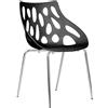 Serena Group Sedia Orlando Nera in rete - 4 gambe cromata - senza braccioli