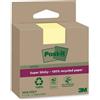 Post-It Foglietti riposizionabili Post-it® Super Sticky carta riciclata al 100% 76x76 mm Giallo Canary - 3 blocchetti da 70 ff conf. 3 pz - F03625