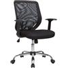 Serena Group Sedia ufficio home office Tucson Oscillante nero/cromato in rete - braccioli fissi