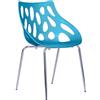 Serena Group Sedia Orlando Blu chiaro in rete - 4 gambe cromata - senza braccioli