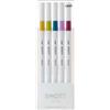 Uni Ball Fineliner Emott - tratto 0.4 mm - colori assortiti retrò - Uni Mitsubishi - conf. 5 pezzi - Z16868