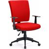 Serena Group Poltrona home office New Orleans Oscillante rossa in tessuto acrilico - braccioli fissi