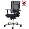 CKS Sedia semi direzionale Liberty Syncro nero/cromato in tessuto ignifugo - braccioli regolabili