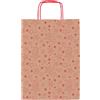 Rex Sadoch Shopper natale - 36 x 12 x 41 cm - carta kraft - fantasia stelline - rosso - Sadoch conf. 25 pz - G06757