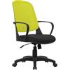 Serena Group Poltrona home office Washington Oscillante nero/giallo in tessuto acrilico - braccioli fissi