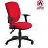 CKS Poltrona operativa Mirage Back System rossa in tessuto ignifugo - braccioli fissi