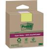 Post-It Foglietti riposizionabili Post-it®Super Sticky carta riciclata al 100% assortiti 76x76 mm - 3 blocchetti da 70 ff conf. 3 pz - F03619
