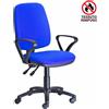 CKS Sedia operativa Ariel Back System blu in tessuto ignifugo - braccioli fissi