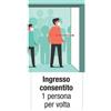no-brand Adesivo segnaletico "Ingresso consentito 1 persona per volta" 15x30 cm - R06409