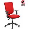 CKS Poltrona semi direzionale Comfort Back System rossa in tessuto ignifugo - braccioli opzionali