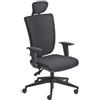 CKS Poltrona semi direzionale Orion Back System nera in ecopelle con poggiatesta - braccioli opzionali