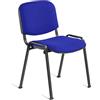 U.D. Sedia Blu in tessuto acrilico - 4 gambe nera - braccioli opzionali