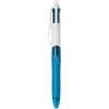 Bic Penna a sfera 4 colori Bic 4 Colours Grip multicolore - punta 1 mm - fusto bianco/azzurro (conf. 12)