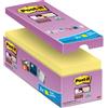 Post-It Blocchi memo adesivi Post-It Super Sticky giallo canary - 76x76 mm - 90 fogli (conf. 16)