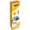 Bic Penna a sfera con cappuccio Bic Cristal colori assortiti - punta 1,6 mm - fusto trasparente (conf. 20)
