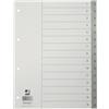 Q-Connect Divisori numerici per raccoglitori 22,5x29,7 cm Q-Connect grigie in PPL - 15 schede