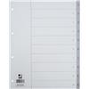 Q-Connect Divisori numerici per raccoglitori 24,5x29,7 cm Q-Connect grigie in PPL - 10 schede