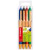 Stabilo Penna a sfera a scatto ecologica Stabilo Pointball colori assortiti - punta 1 mm - fusto colori assortiti (conf. 4)