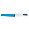 Bic Penna a sfera 4 colori Bic 4 Colours Classic multicolore - punta 1 mm - fusto bianco/azzurro (conf. 12)