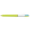 Bic Penna a sfera 4 colori Bic 4 Colours Fashion multicolore - punta 1 mm - fusto bianco/verde (conf. 12)
