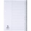 Q-Connect Divisori alfabetici per raccoglitori 22,5x29,7 cm Q-Connect grigie in PPL - 20 schede